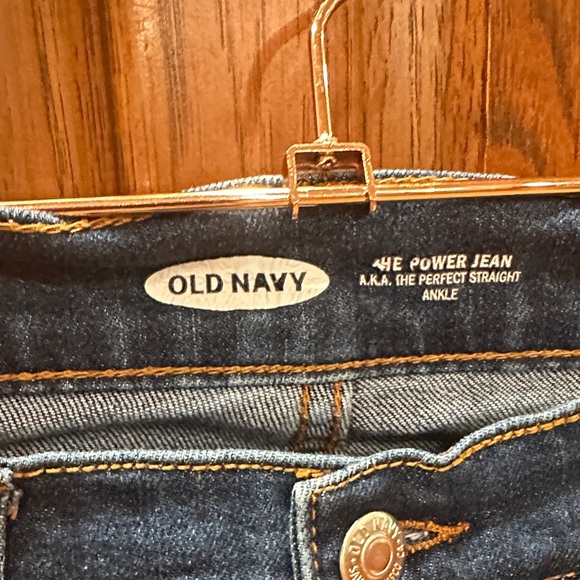 Old Navy The Power Jean Dark Blue Perfect Straight Ankle Jeans 4P - Picture 3 of 4
